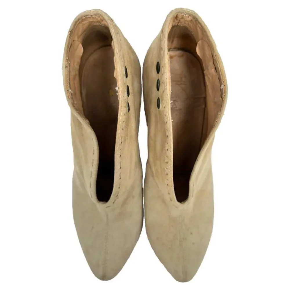 Giuseppe Zanotti Wedge Ankle Boots in Beige Suede